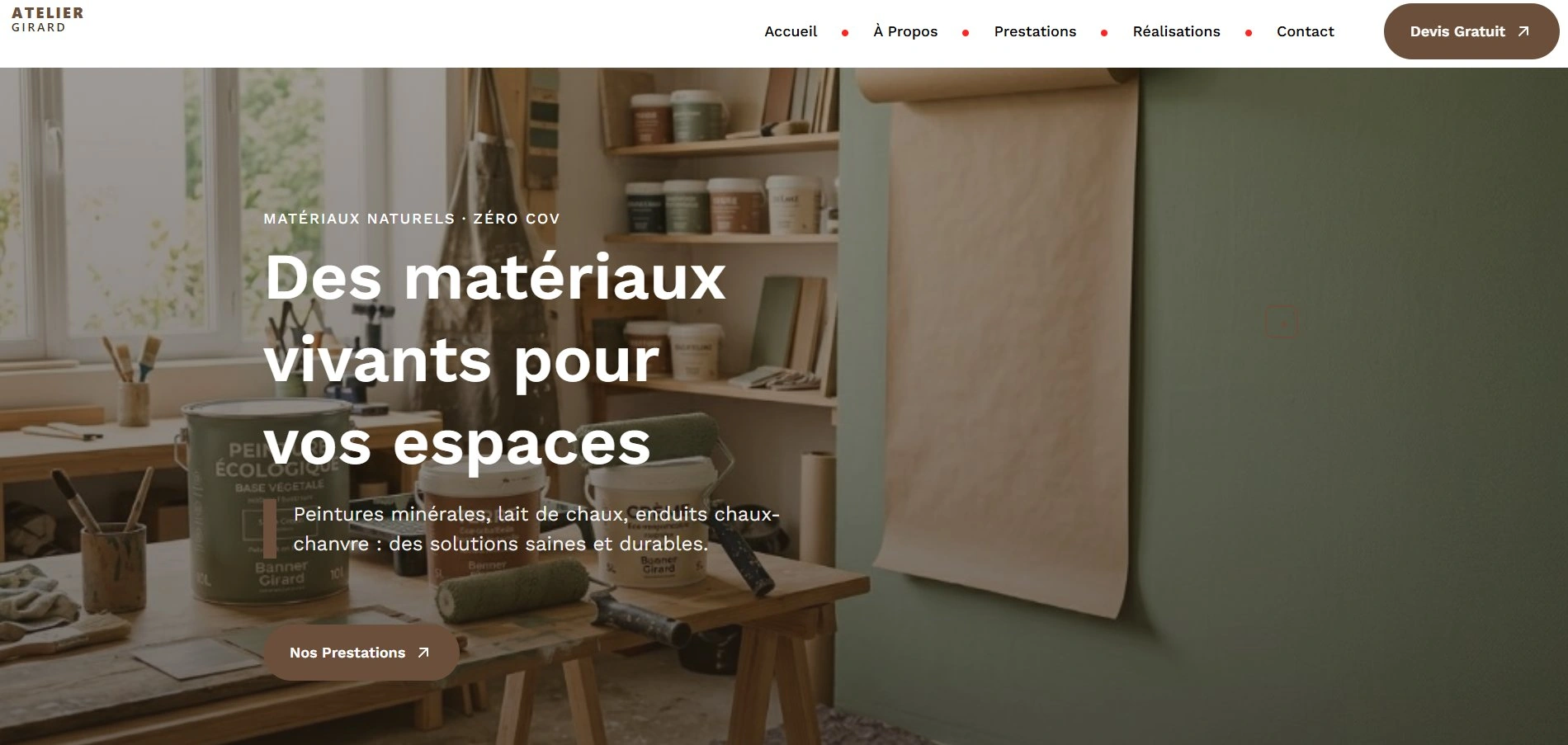 Site web pintor de construção — página serviços